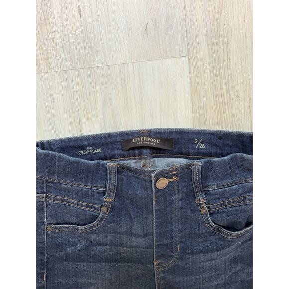 Liverpool Womens Boot Cut Jeans Blue Crop Flare Size 2/26 - Picture 3 of 6
